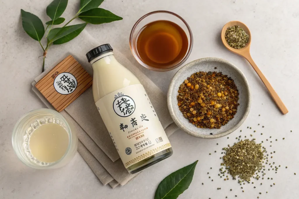 Genmaicha Milk Tea Recipe – A Nutty, Creamy Japanese Delight 6 Genmaicha tea leaves and ingredients for milk tea