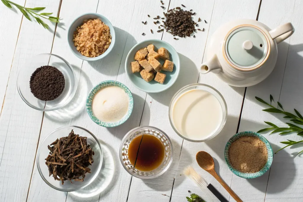 Ingredients for Hokkaido Milk Tea recipe