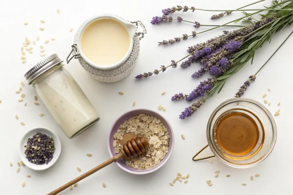 Tranquil Sips: Crafting the Calming Lavender Milk Tea 4 Ingredients for homemade lavender milk tea